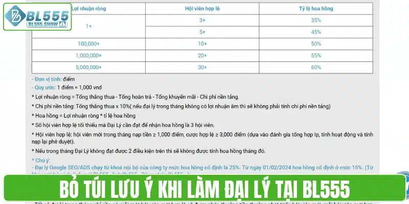 Bỏ túi lưu ý khi làm đại lý tại BL555